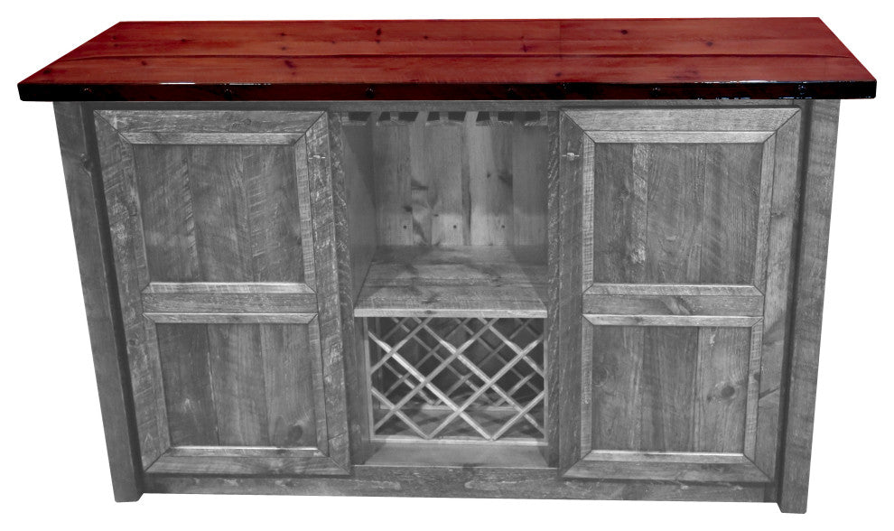 Barnwood Style Timber Peg Freestanding Bar Set, Thunder White and Michael's Cherry, Black Pine Cone and Quarter Espresso