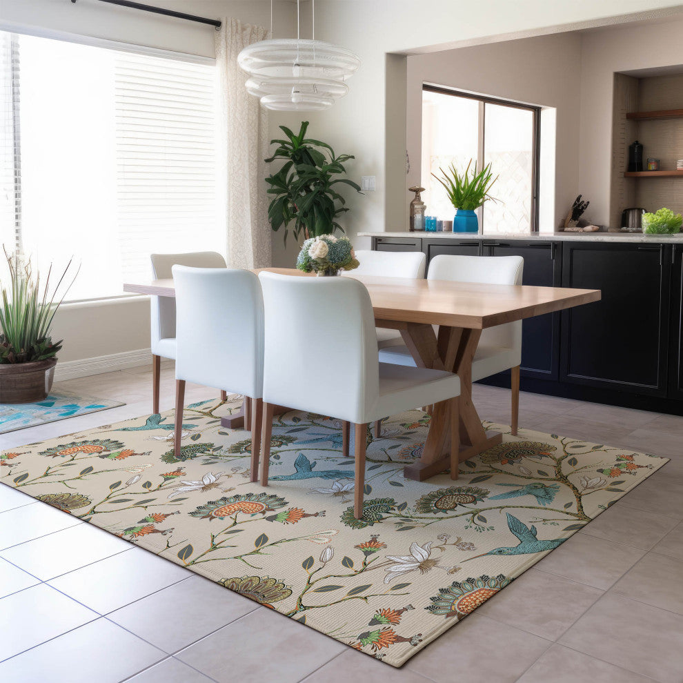 Indoor/Outdoor Kendall KE19 Putty Machine Washable 8' x 10' Rug