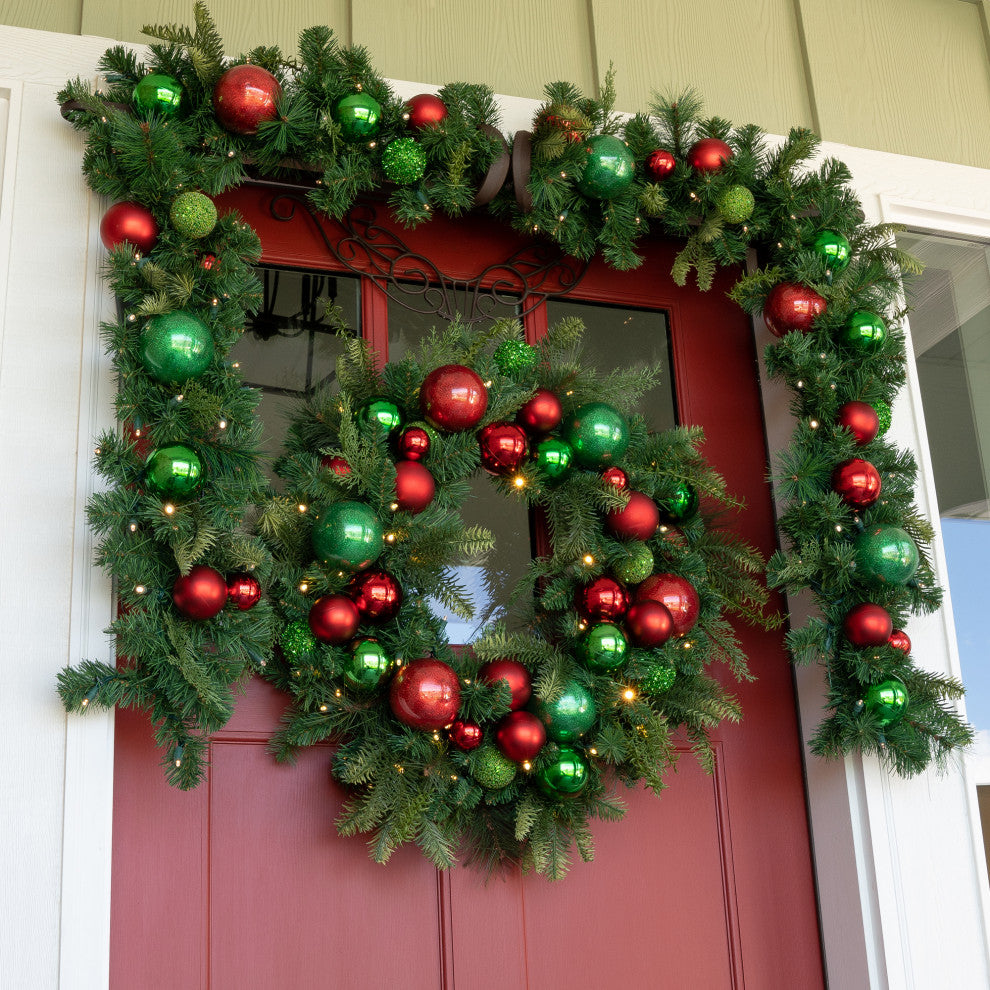 9' Artificial Christmas Garland with Lights, Christmas Cheer