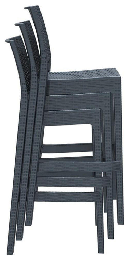 Home Square 29.5" Barstool in Dark Gray - Set of 2