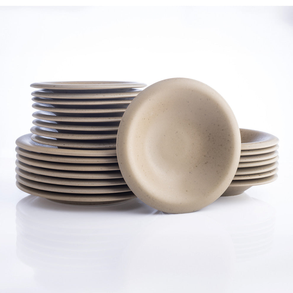 Porto by Porto by Stone Lain Aro Stoneware Dinnerware Set, Green Matte, 24-Piece