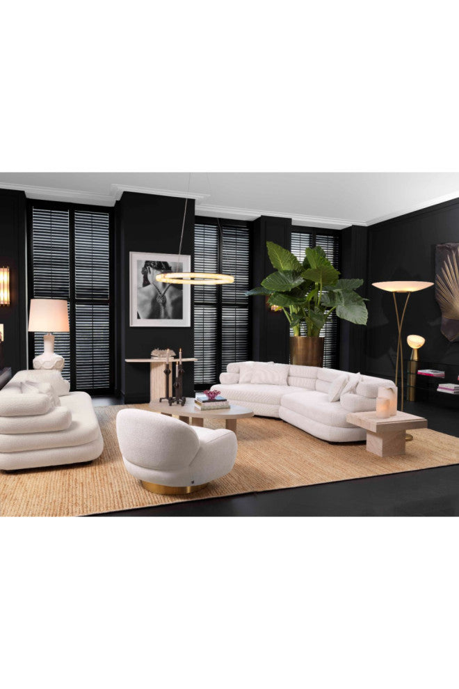 Off-White Upholstered Swivel Chair | Eichholtz Udine