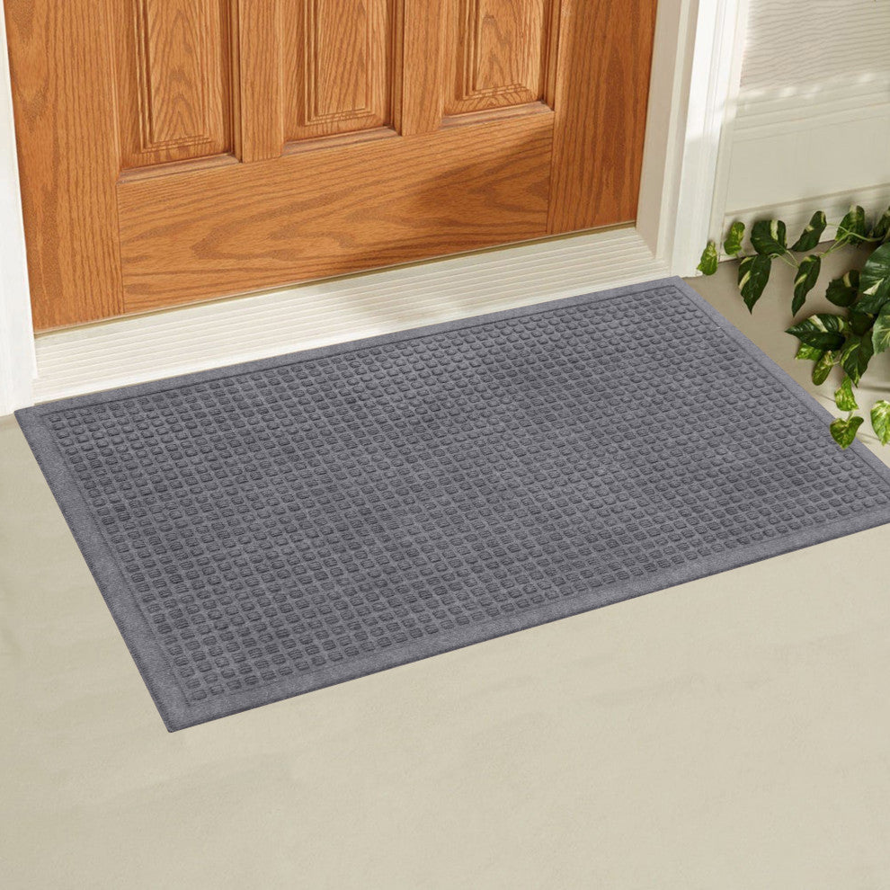 Polypropylene Dirt Cleaning and Water Absorbing Door Mats, 24"x36", Dark Gray