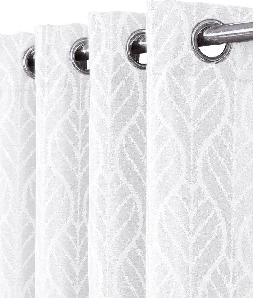 Hilton Blackout Thermal Insulated Curtains, Set of 2, White, 108"x108"
