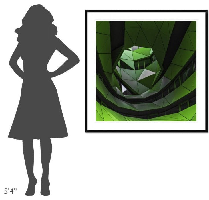 "Green Offices" Framed Digital Print by Gilbert Claes, 44x44"