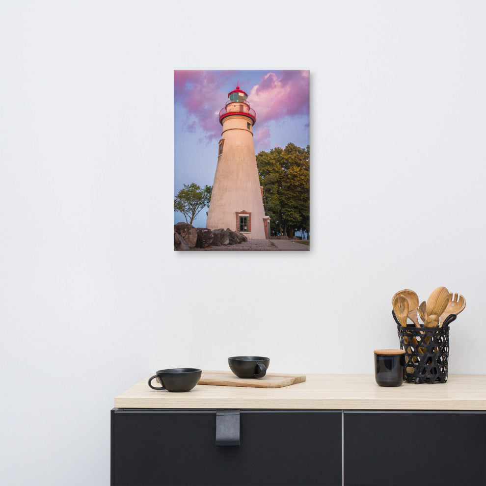 Marblehead Lighthouse at Sunset Coastal Landscape Canvas Prints, 18" X 24"