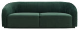 TOV Furniture Yara Pleated Forest Green Velvet Sofa