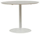 Metal Round Dining Table, White