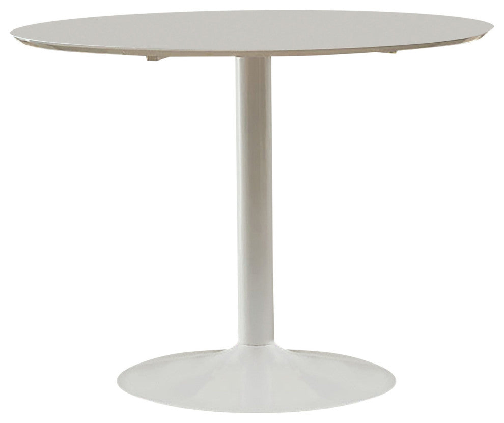 Metal Round Dining Table, White