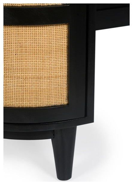 Canggu Cane Solid Wood Desk - Charcoal