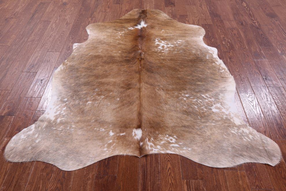 6' 6" X 5' 9" Organic Natural Hair-On Cowhide Area Rug C1920