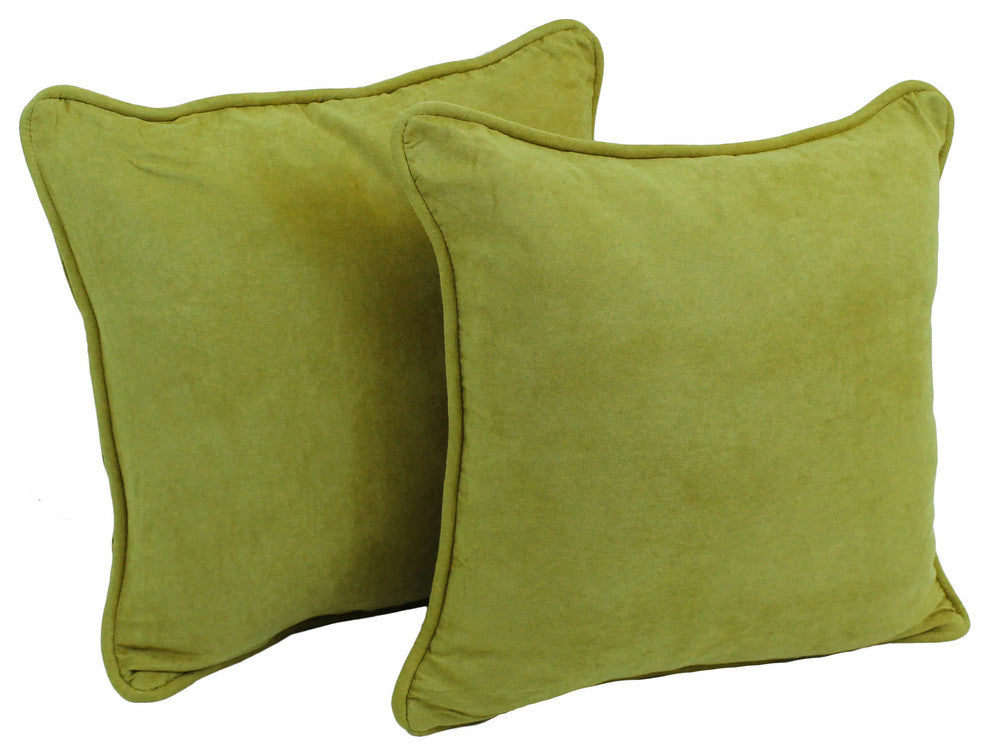 18" Double Corded Square Throw Pillows Inserts, Set of 2, Mojito Lime