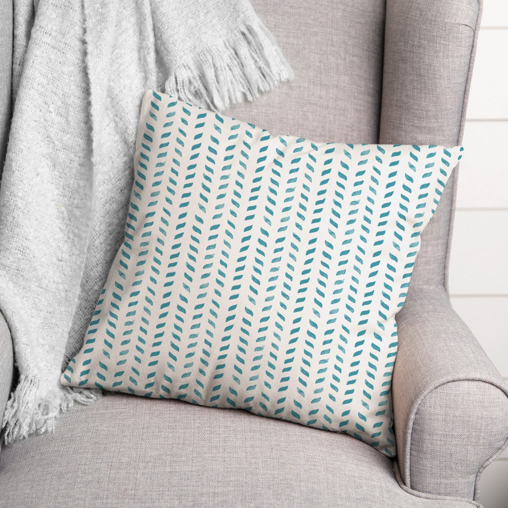 Blue Petal Pattern 18x18 Spun Poly Pillow