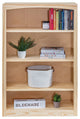 Solid Wood Bookcase, 48"x30", Unfinished