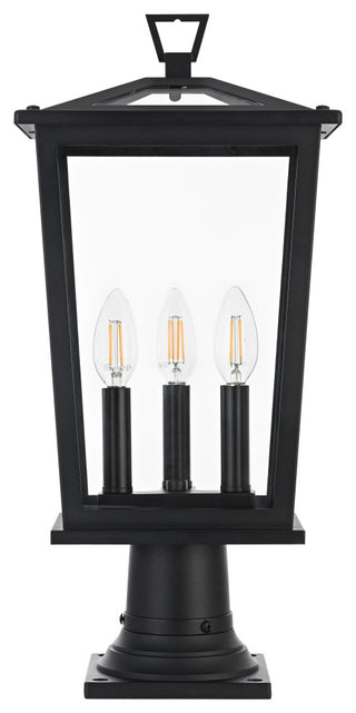 Home Living 9.45" Outdoor Post Light, Black