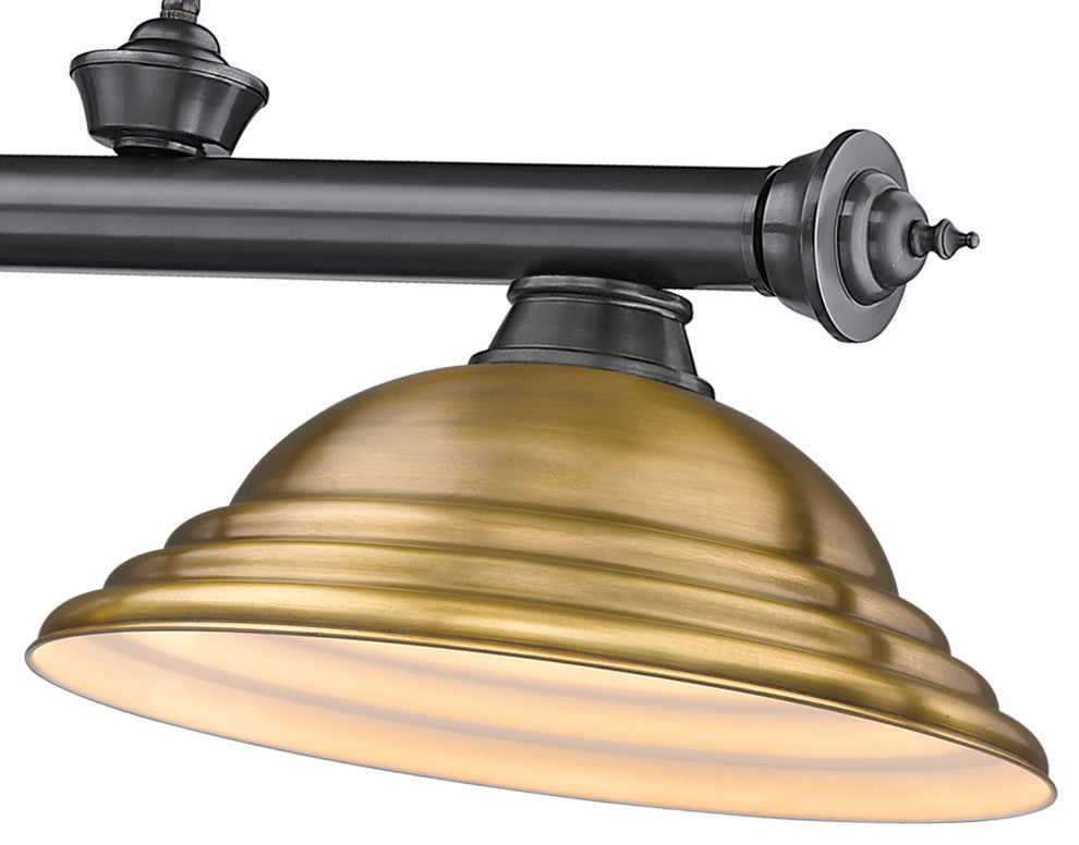 Zlite 2306-3BP-SRB 3-Light Billiard, Rubbed Brass