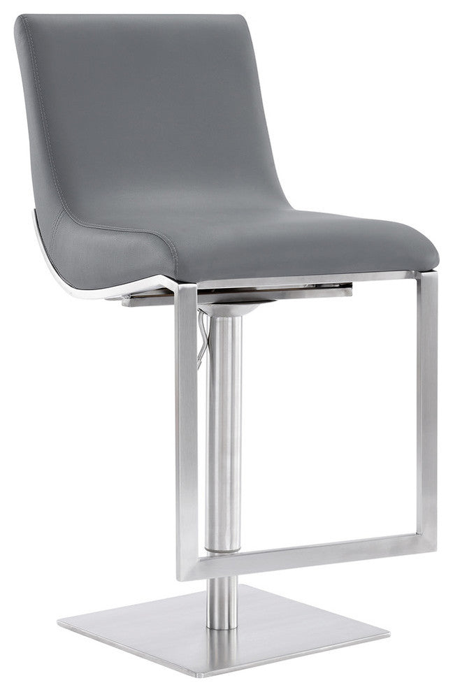 Victory Contemporary Swivel Barstool in Brushed Stainless Steel
