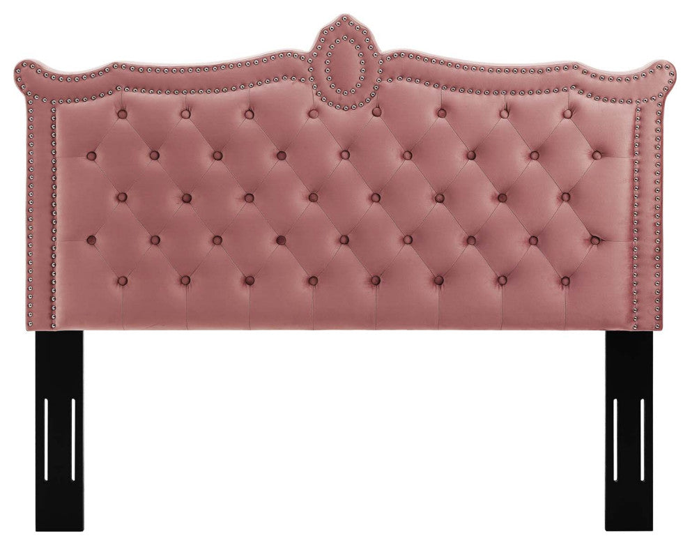 Louisa Tufted Performance Velvet King/California King Headboard, Dusty Rose