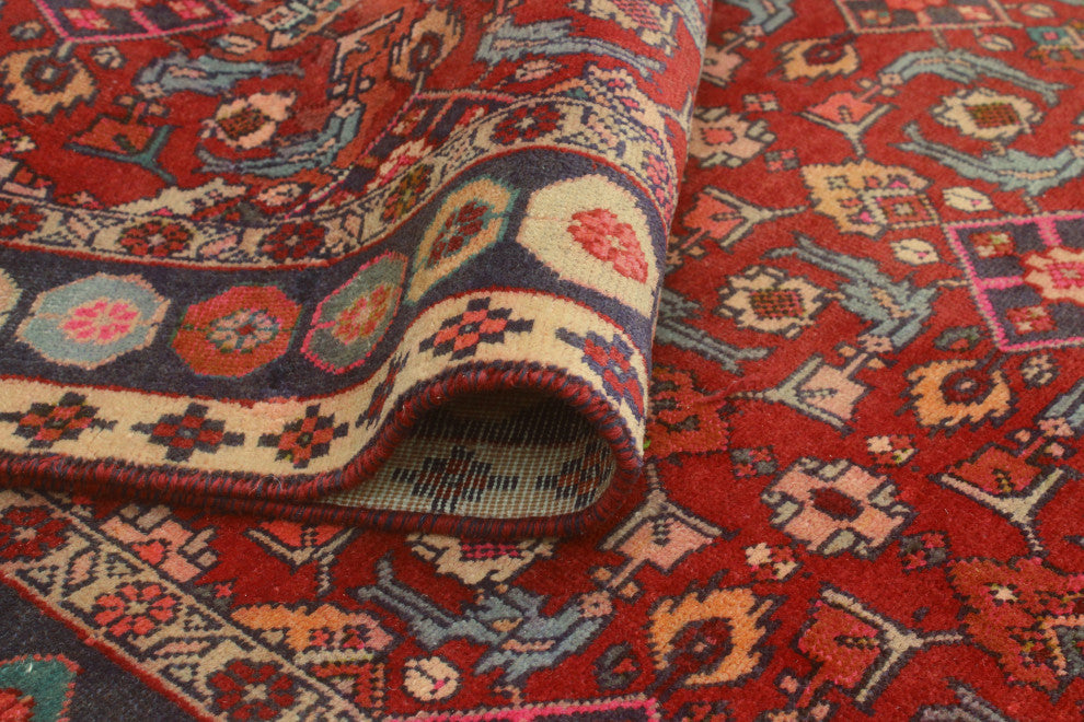 Fine Vintage Distressed Hadlee Red/Charcoal Runner, 3'11x9'10