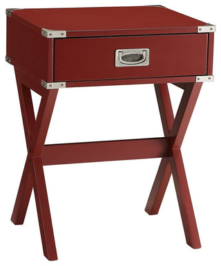 Side Table with 1 Drawer, Red
