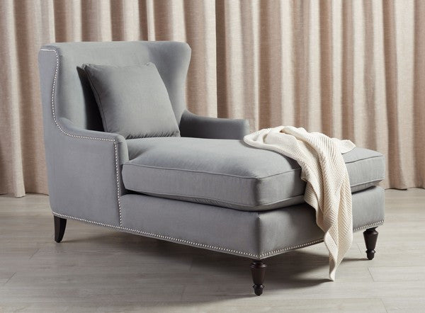 Safavieh Jamie Upholstered Chaise Lounge Granite