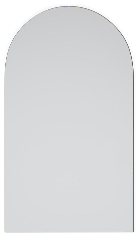 22" W x 38" H Arch Shape Stainless Steel Framed Mirror, Black, White