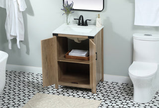 Home Living 19" Farmhouse Natural Oak-Light Bathroom Vanity