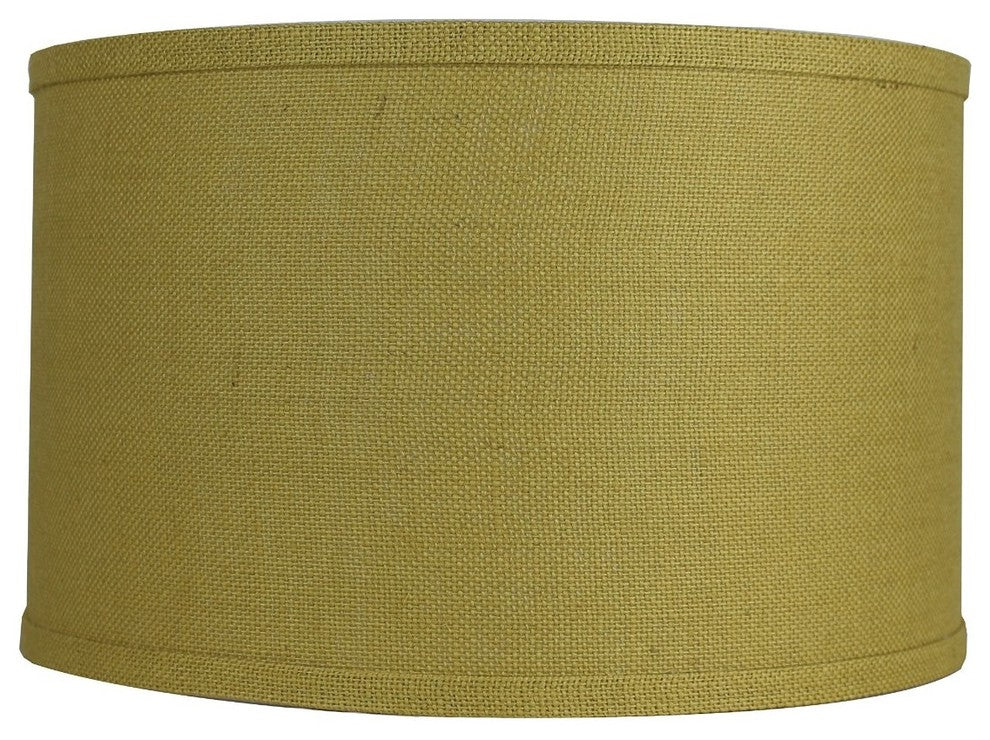 Classic Drum Burlap Lampshades, Mustard Yellow, 16"