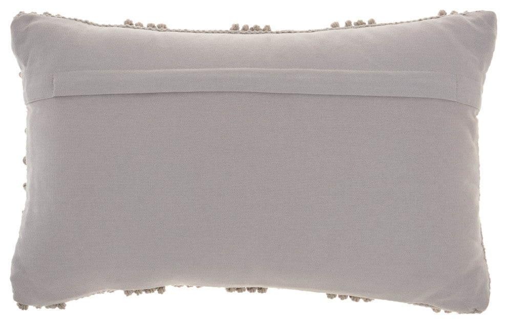 Mina Victory GC380 Throw Pillow, Light Grey, 12"X20"
