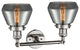 Fulton 2-Light Bath Fixture, Smoked Glass, Polished Nickel