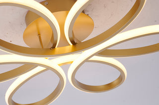 Bethel International OC11F22BR 6-Light LED Flush Mount, Brass