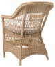 Charlot Chair With Cushion, Natural Finish, Sailcloth Seagull Upholstery