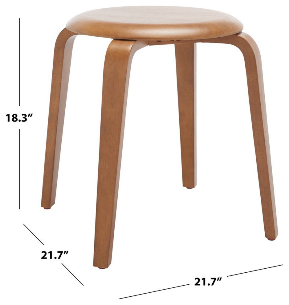 Safavieh Luella Stackable Stool, Walnut