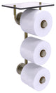 Prestige Skyline 3 Roll Toilet Paper Holder with Glass Shelf, Antique Brass