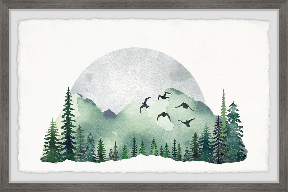 "Serene Forest" Framed Painting Print, 36x24