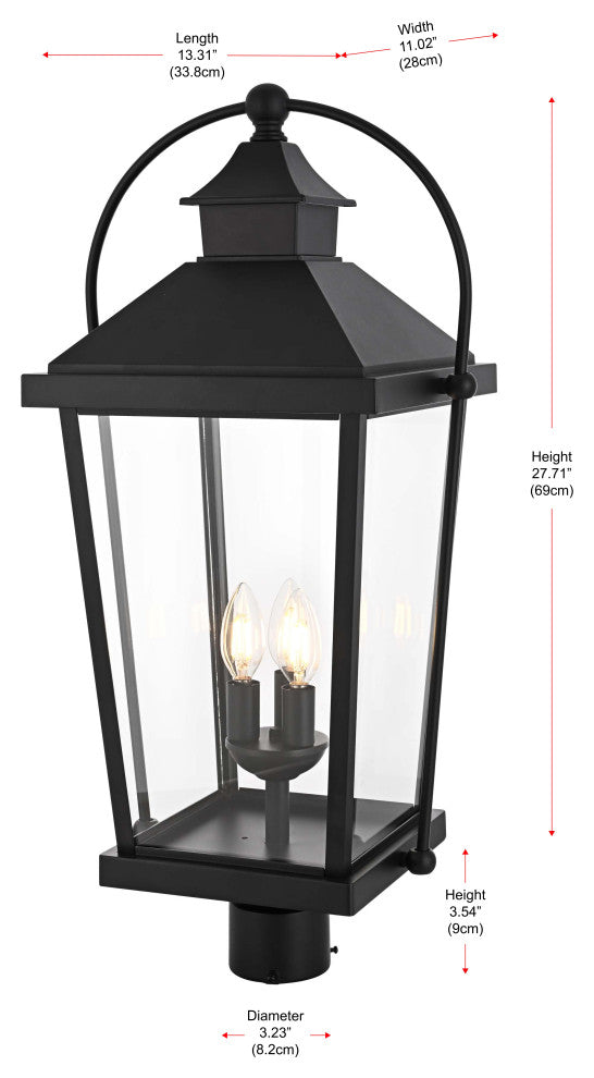Home Living 27" Outdoor Post light, Black