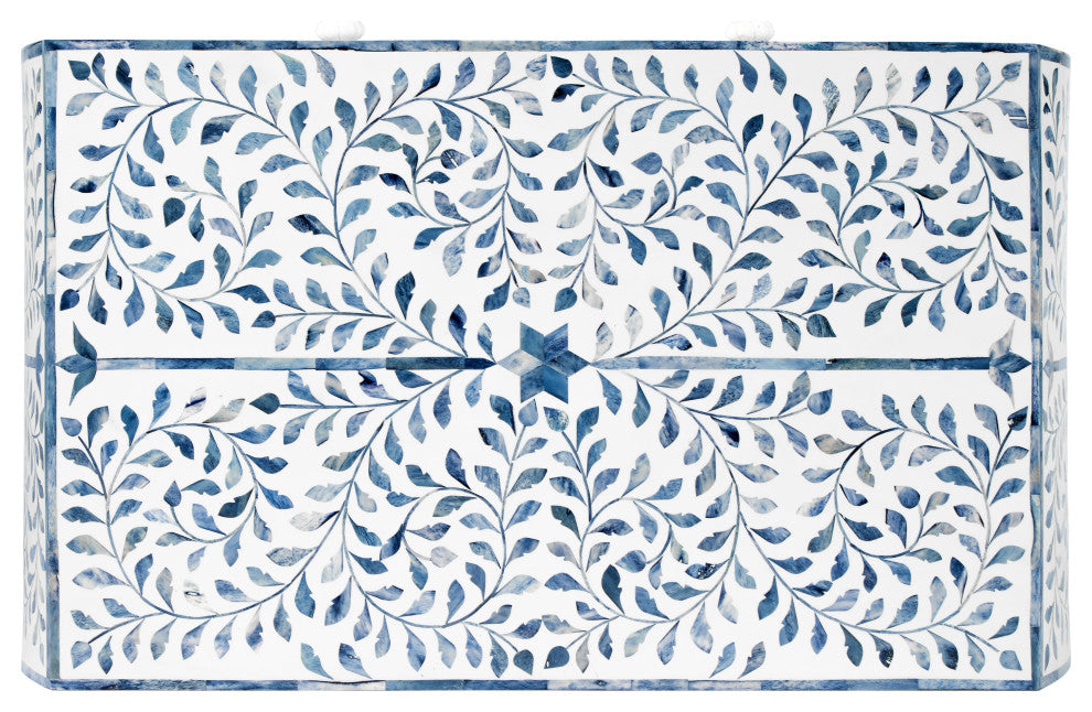 Butler Trubadur Blue and White Bone Inlay 3 Drawer Chest