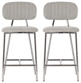 Ariana Gray Counter Stool, Silver Legs, Set of 2
