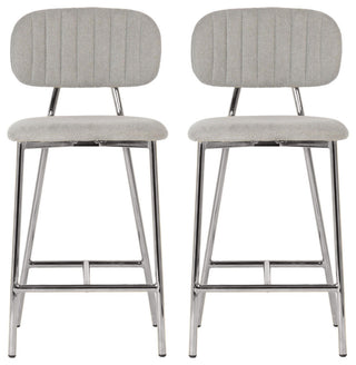 Ariana Gray Counter Stool, Silver Legs, Set of 2