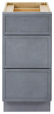 Vanity Art Birch Plywood Single Base Storage Cabinet, Smoky Gray, 15 Inch (3 Drawers)