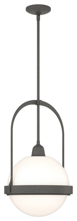 Atlas Pendant, Natural Iron, Opal Glass