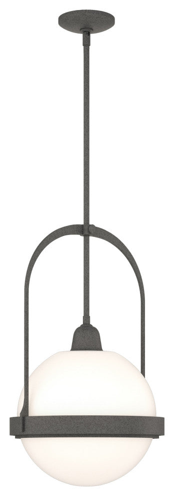 Atlas Pendant, Natural Iron, Opal Glass