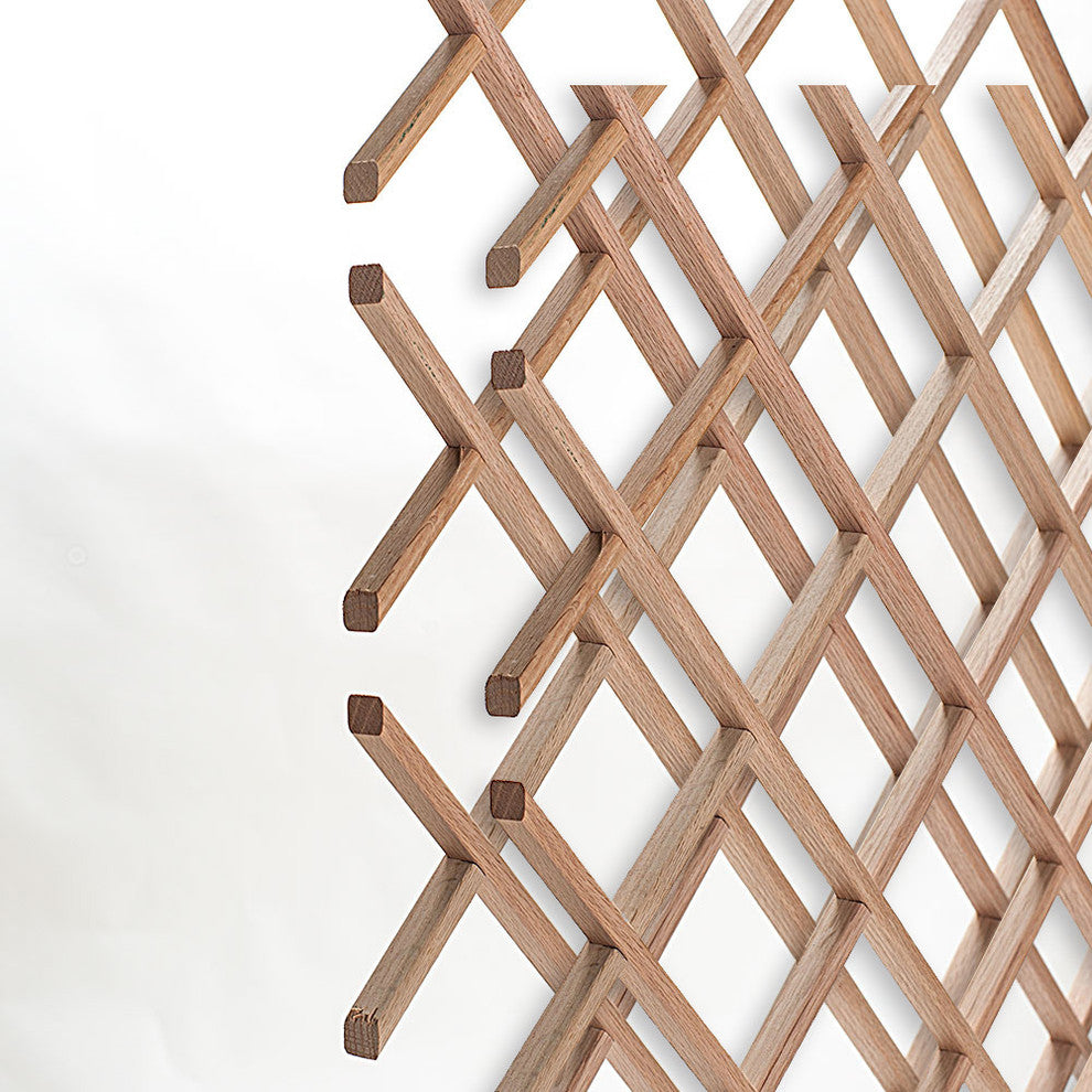 18-Bottle Trimmable Wine Rack Lattice Panel Inserts, Red Oak