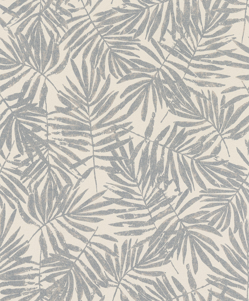 Botanical and Jungle Textured Wallpaper, Leaves, 31320, Cream, One Roll