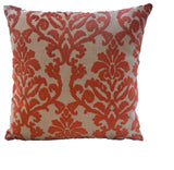 Plutus Fire Ridge Orange Floral Luxury Throw Pillow, Double Sided 26"x26"