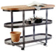Handcrafted Gourmet Kitchen Island wMaple Butcher Block Hammered Steel
