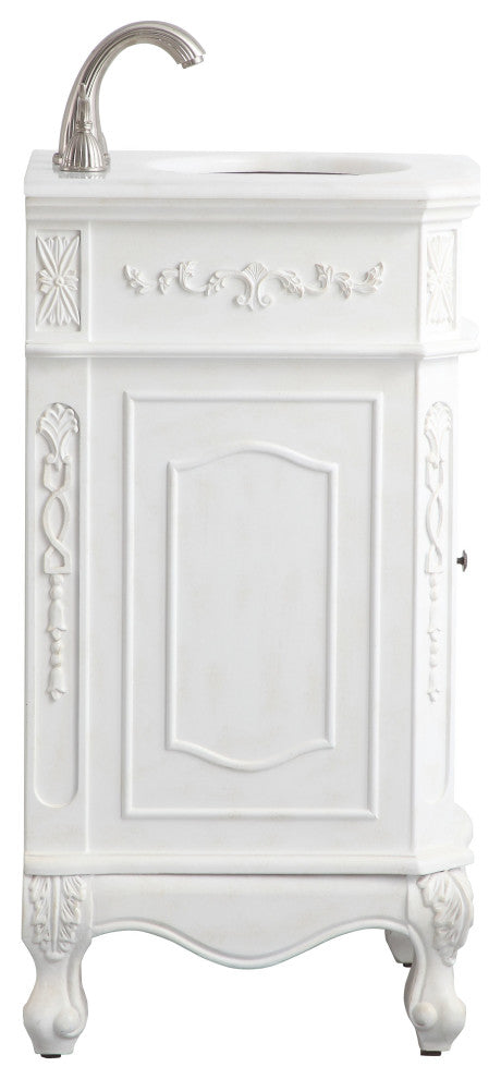 Bathroom Vanity, Antique White, 19", Single Sink
