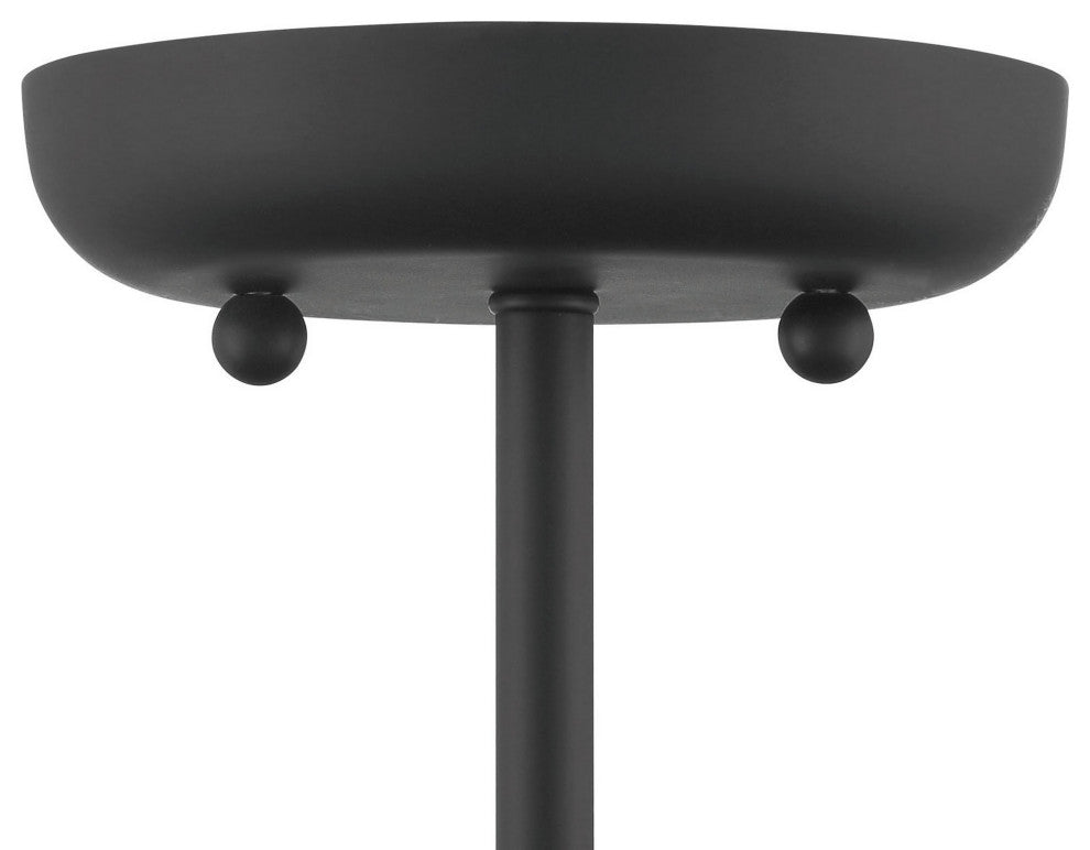 Declan Modern Disc Matte Black 16" Semi-Flush Mount Ceiling Light