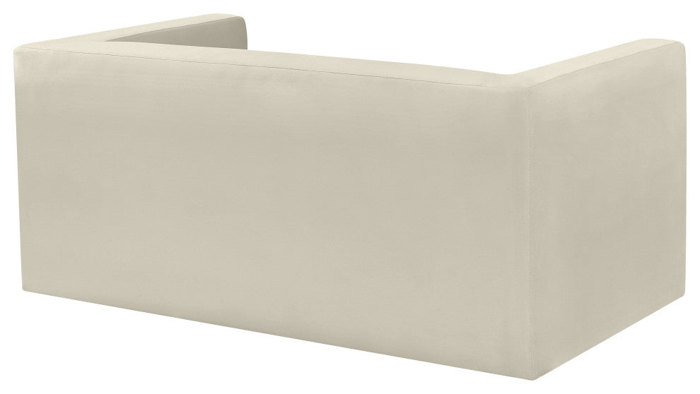 Henson Velvet Upholstered Loveseat, Cream
