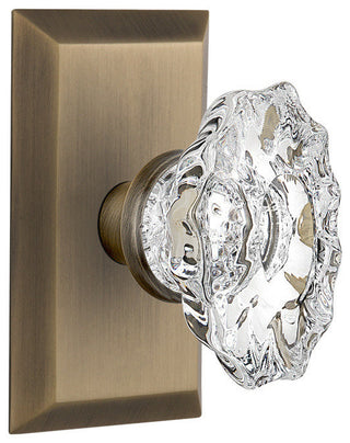 Studio Plate Passage Chateau Door Knob, Antique Brass
